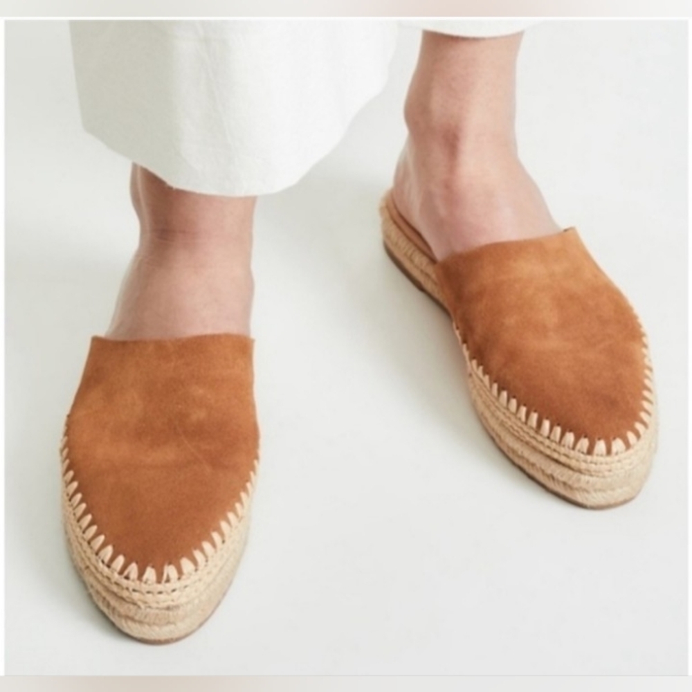 Sam Edelman Austin Camel Suede Espadrille Mules